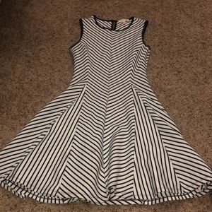 Black and white striped dress